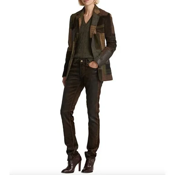 Ralph Lauren Purple Label Collection Hailey jacket blazer sz 10 patchwork $4790 - Picture 15 of 16